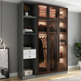 Modern Style Storage Cabinet Mirrored Finish Cabinet with Glass Door Clearhalo 'Armoires & Wardrobes' 'armoires_wardrobes' 'Bedroom Furniture' 'furn' 'furn_armoires_wardrobes' 'Furniture' 5285046