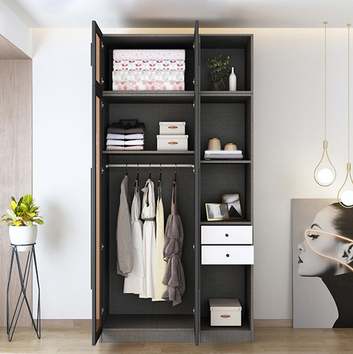 Modern Style Storage Cabinet Mirrored Finish Cabinet with Glass Door Clearhalo 'Armoires & Wardrobes' 'armoires_wardrobes' 'Bedroom Furniture' 'furn' 'furn_armoires_wardrobes' 'Furniture' 5285049