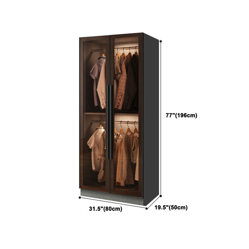 Modern Style Storage Cabinet Mirrored Finish Cabinet with Glass Door Clearhalo 'Armoires & Wardrobes' 'armoires_wardrobes' 'Bedroom Furniture' 'furn' 'furn_armoires_wardrobes' 'Furniture' 5285050