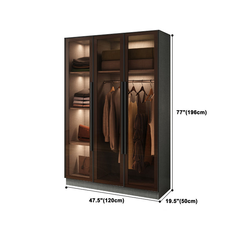 Modern Style Storage Cabinet Mirrored Finish Cabinet with Glass Door Clearhalo 'Armoires & Wardrobes' 'armoires_wardrobes' 'Bedroom Furniture' 'furn' 'furn_armoires_wardrobes' 'Furniture' 5285051