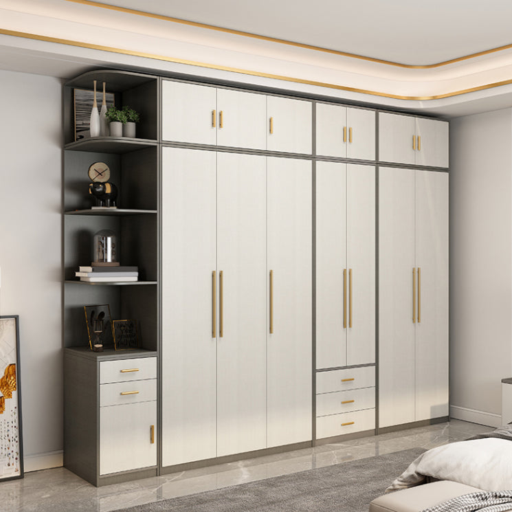 Contemporary Storage Cabinet Hinged Wardrobe Cabinet with Self Close Drawers Clearhalo 'Armoires & Wardrobes' 'armoires_wardrobes' 'Bedroom Furniture' 'furn' 'furn_armoires_wardrobes' 'Furniture' 5285059