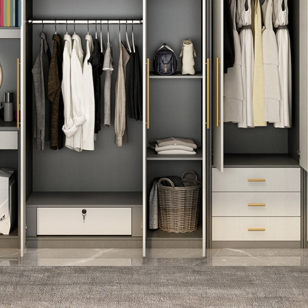 Contemporary Storage Cabinet Hinged Wardrobe Cabinet with Self Close Drawers Clearhalo 'Armoires & Wardrobes' 'armoires_wardrobes' 'Bedroom Furniture' 'furn' 'furn_armoires_wardrobes' 'Furniture' 5285063