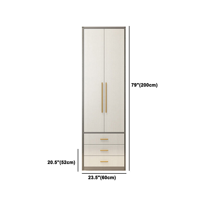 Contemporary Storage Cabinet Hinged Wardrobe Cabinet with Self Close Drawers Clearhalo 'Armoires & Wardrobes' 'armoires_wardrobes' 'Bedroom Furniture' 'furn' 'furn_armoires_wardrobes' 'Furniture' 5285066