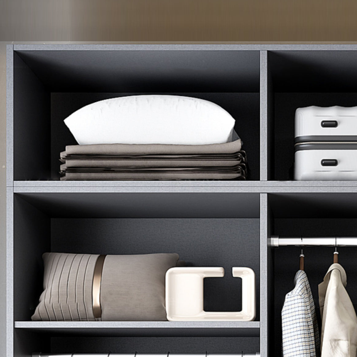 Armario contemporáneo de vestuario de madera suave armario de puerta cerrada