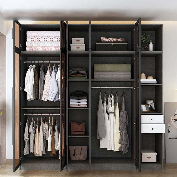 Armadio di vetro contemporaneo morbido armadio per porte chiuse per camera da letto