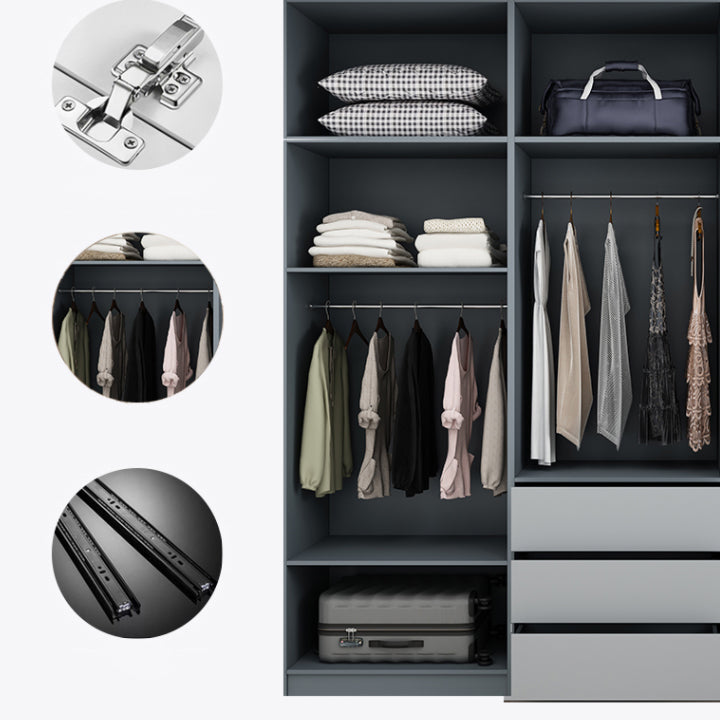 Graue Holzgarderobe Rettungshalle mit weichen Schubladen mit weicher Naher