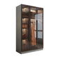 Contemporary Storage Cabinet Mirrored Finish Cabinet with Glass Door