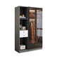 Contemporary Storage Cabinet Mirrored Finish Cabinet with Glass Door