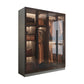 Contemporary Storage Cabinet Mirrored Finish Cabinet with Glass Door