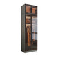 Contemporary Storage Cabinet Mirrored Finish Cabinet with Glass Door