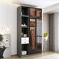 Contemporary Storage Cabinet Mirrored Finish Cabinet with Glass Door