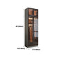 Contemporary Storage Cabinet Mirrored Finish Cabinet with Glass Door