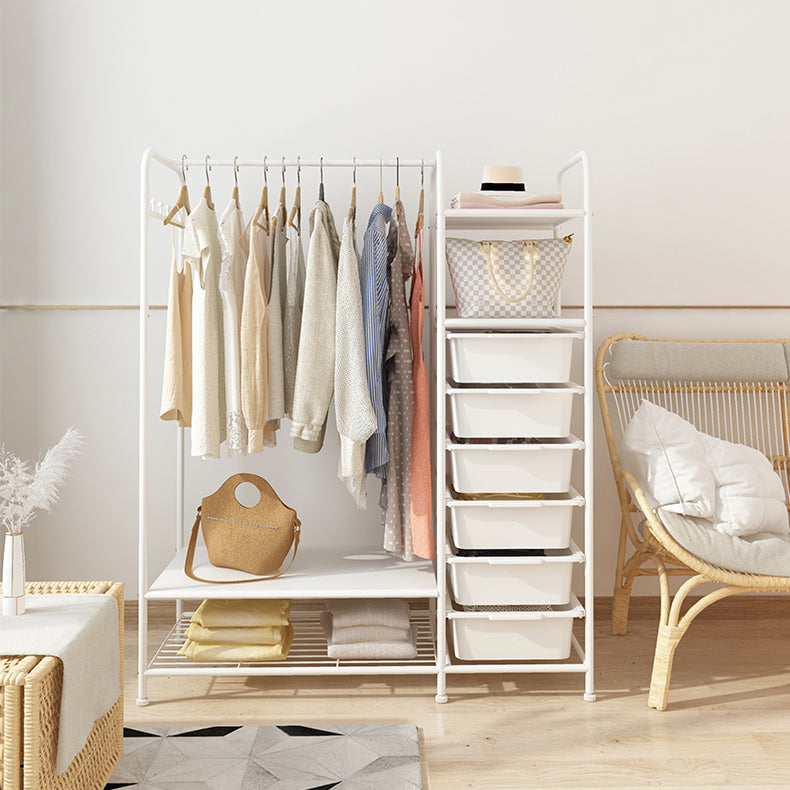 Contemporary Metal Wardrobe Cloth Rod Included Wardrobe Closet for Bedroom Clearhalo 'Armoires & Wardrobes' 'armoires_wardrobes' 'Bedroom Furniture' 'furn' 'furn_armoires_wardrobes' 'Furniture' 5285226