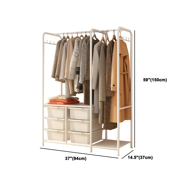 Contemporary Metal Wardrobe Cloth Rod Included Wardrobe Closet for Bedroom Clearhalo 'Armoires & Wardrobes' 'armoires_wardrobes' 'Bedroom Furniture' 'furn' 'furn_armoires_wardrobes' 'Furniture' 5285231