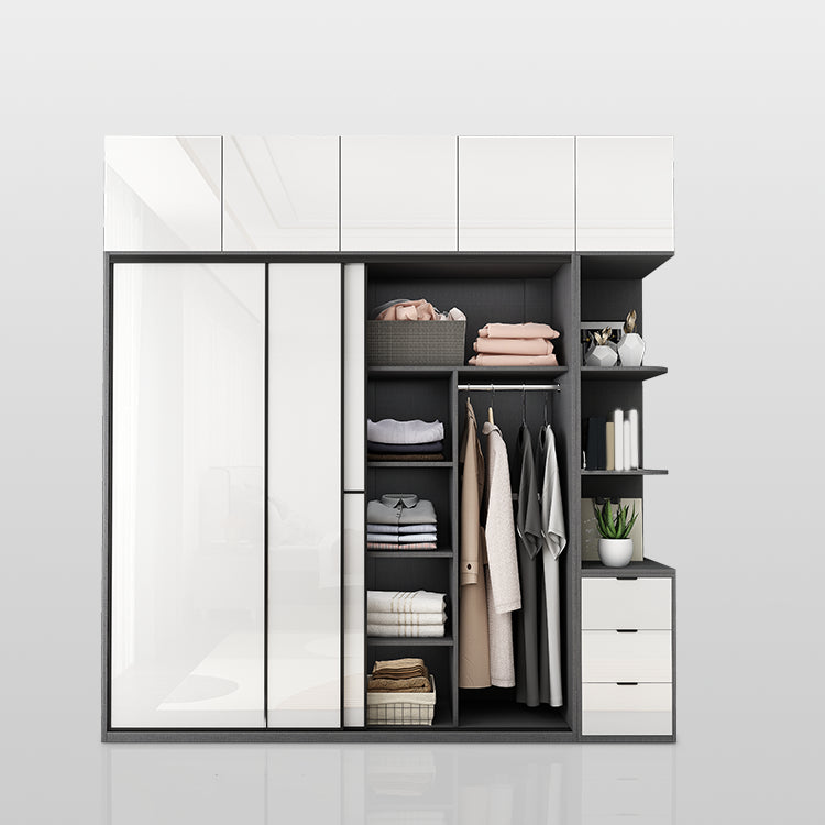 Manufactured Wood White Storage Cabinet Modern Cabinet with Drawers