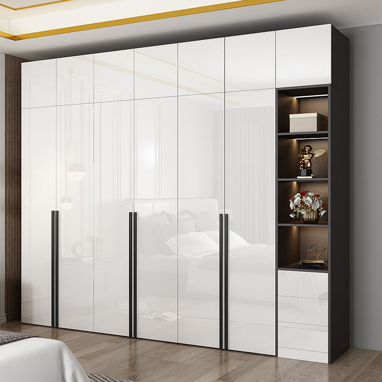 Mirrored Finish Wardrobe Armoire Modern Style Engineered Wood Wardrobe Clearhalo 'Armoires & Wardrobes' 'armoires_wardrobes' 'Bedroom Furniture' 'furn' 'furn_armoires_wardrobes' 'Furniture' 5285279