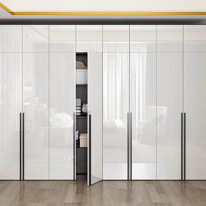 Mirrored Finish Wardrobe Armoire Modern Style Engineered Wood Wardrobe Clearhalo 'Armoires & Wardrobes' 'armoires_wardrobes' 'Bedroom Furniture' 'furn' 'furn_armoires_wardrobes' 'Furniture' 5285286