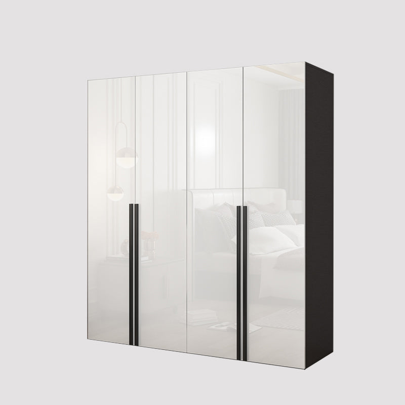 Mirrored Finish Wardrobe Armoire Modern Style Engineered Wood Wardrobe 71"L x 22"W x 83"H Clearhalo 'Armoires & Wardrobes' 'armoires_wardrobes' 'Bedroom Furniture' 'furn' 'furn_armoires_wardrobes' 'Furniture' 5285287