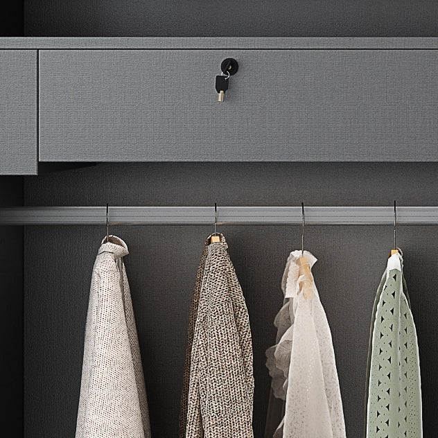 Mirrored Finish Wardrobe Armoire Modern Style Engineered Wood Wardrobe Clearhalo 'Armoires & Wardrobes' 'armoires_wardrobes' 'Bedroom Furniture' 'furn' 'furn_armoires_wardrobes' 'Furniture' 5285290