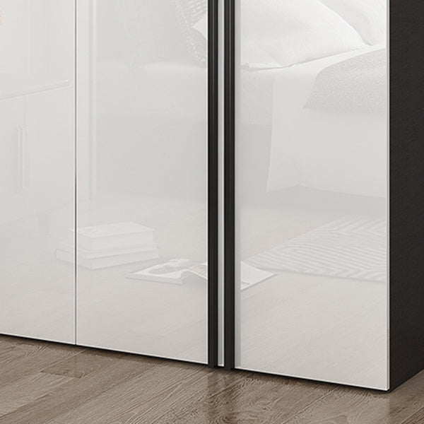 Mirrored Finish Wardrobe Armoire Modern Style Engineered Wood Wardrobe Clearhalo 'Armoires & Wardrobes' 'armoires_wardrobes' 'Bedroom Furniture' 'furn' 'furn_armoires_wardrobes' 'Furniture' 5285291