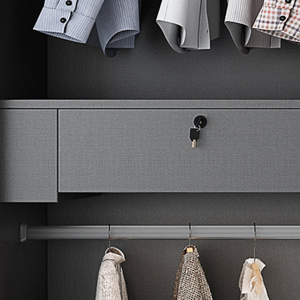 Mirrored Finish Wardrobe Armoire Modern Style Engineered Wood Wardrobe Clearhalo 'Armoires & Wardrobes' 'armoires_wardrobes' 'Bedroom Furniture' 'furn' 'furn_armoires_wardrobes' 'Furniture' 5285292