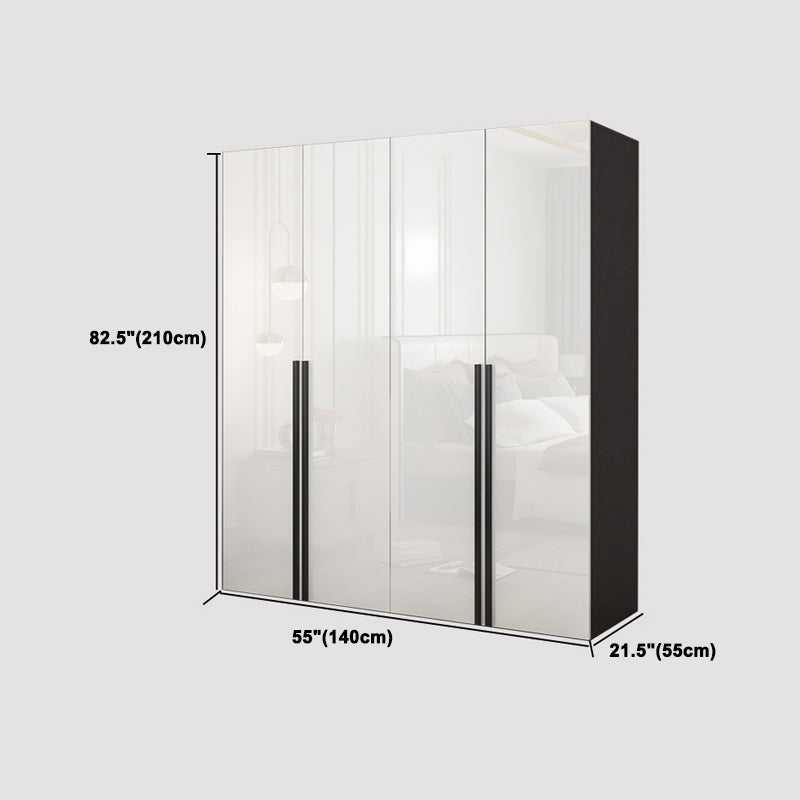 Mirrored Finish Wardrobe Armoire Modern Style Engineered Wood Wardrobe Clearhalo 'Armoires & Wardrobes' 'armoires_wardrobes' 'Bedroom Furniture' 'furn' 'furn_armoires_wardrobes' 'Furniture' 5285301