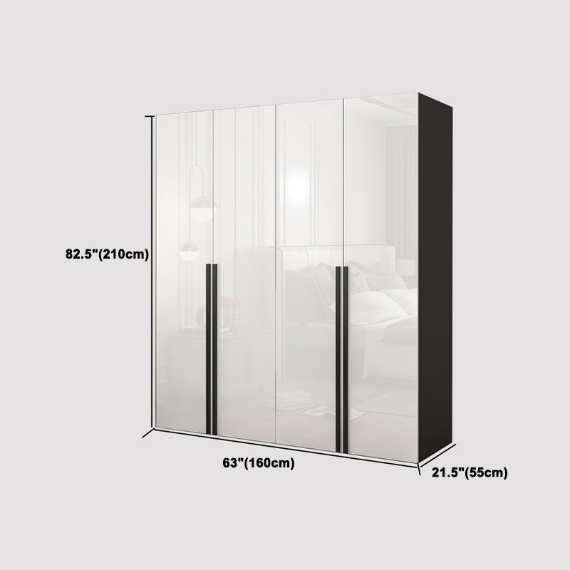 Mirrored Finish Wardrobe Armoire Modern Style Engineered Wood Wardrobe Clearhalo 'Armoires & Wardrobes' 'armoires_wardrobes' 'Bedroom Furniture' 'furn' 'furn_armoires_wardrobes' 'Furniture' 5285302