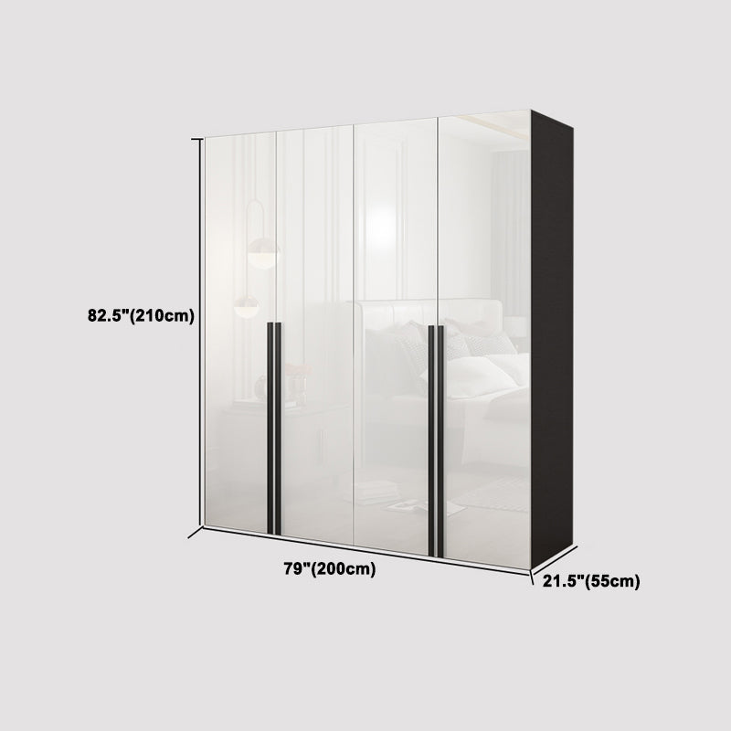 Mirrored Finish Wardrobe Armoire Modern Style Engineered Wood Wardrobe Clearhalo 'Armoires & Wardrobes' 'armoires_wardrobes' 'Bedroom Furniture' 'furn' 'furn_armoires_wardrobes' 'Furniture' 5285304