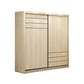Natural Contemporary Style Wardrobe Armoire Engineered Wood Wardrobe Cabinet for Home