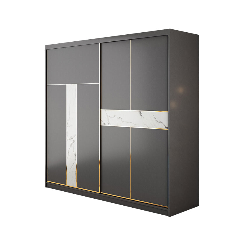 Hedendaagse stijl Garderobe Armoire Gray Engineered Wood Garderobe
