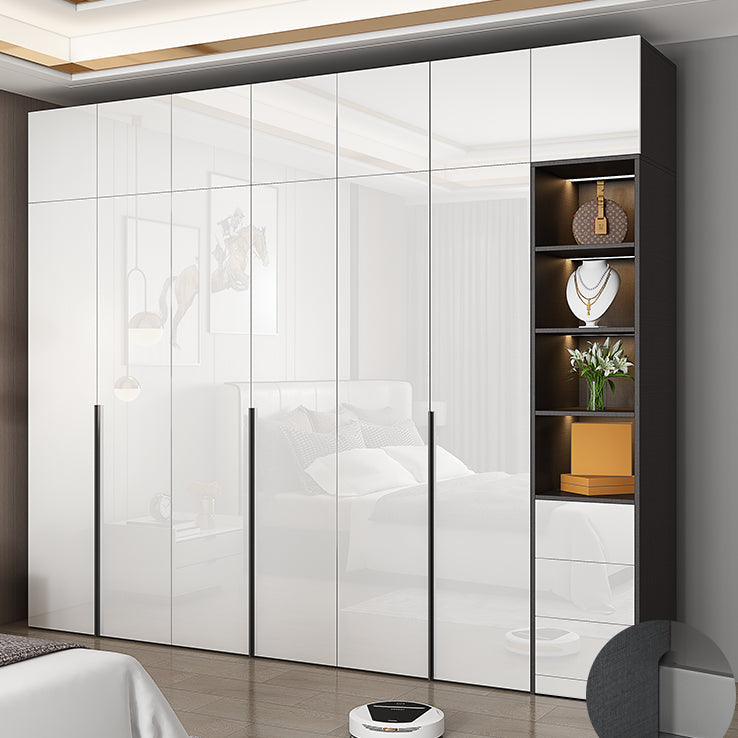 Zeitgenössische technische Holzgarderobe Spiegelgesperrter Kleiderschrank mit 1 Schublade