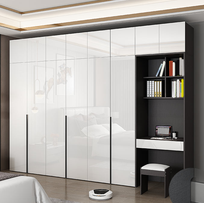 Zeitgenössische technische Holzgarderobe Spiegelgesperrter Kleiderschrank mit 1 Schublade