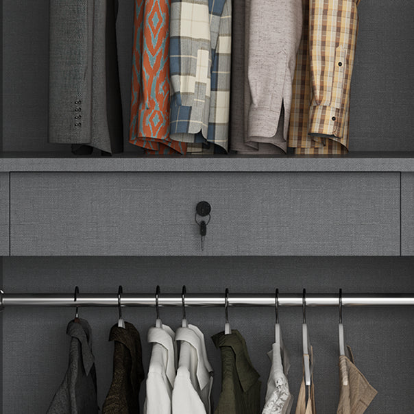 Zeitgenössische technische Holzgarderobe Spiegelgesperrter Kleiderschrank mit 1 Schublade