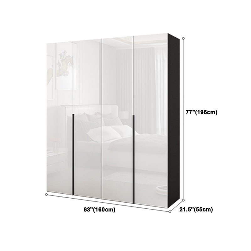 Zeitgenössische technische Holzgarderobe Spiegelgesperrter Kleiderschrank mit 1 Schublade