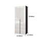 Engineered Wood Modern Wardrobe Armoire White Mirrored Finish Armoire