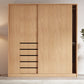 Natural Finish Modern Wardrobe Armoire Solid Wood and Engineered Wood Armoire