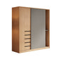 Natural Finish Modern Wardrobe Armoire Solid Wood and Engineered Wood Armoire