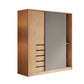 Natural Finish Modern Wardrobe Armoire Solid Wood and Engineered Wood Armoire