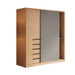 Natural Finish Modern Wardrobe Armoire Solid Wood and Engineered Wood Armoire