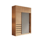 Natural Finish Modern Wardrobe Armoire Solid Wood and Engineered Wood Armoire