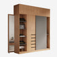 Natural Finish Modern Wardrobe Armoire Solid Wood and Engineered Wood Armoire