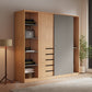 Natural Finish Modern Wardrobe Armoire Solid Wood and Engineered Wood Armoire