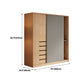 Natural Finish Modern Wardrobe Armoire Solid Wood and Engineered Wood Armoire