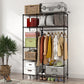 Black Contemporary Style Armoire Metal Steel Armoire for Bedroom Clearhalo 'Armoires & Wardrobes' 'armoires_wardrobes' 'Bedroom Furniture' 'furn' 'furn_armoires_wardrobes' 'Furniture' 5285585
