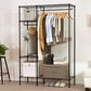 Black Contemporary Style Armoire Metal Steel Armoire for Bedroom Clearhalo 'Armoires & Wardrobes' 'armoires_wardrobes' 'Bedroom Furniture' 'furn' 'furn_armoires_wardrobes' 'Furniture' 5285588