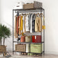 Black Contemporary Style Armoire Metal Steel Armoire for Bedroom Clearhalo 'Armoires & Wardrobes' 'armoires_wardrobes' 'Bedroom Furniture' 'furn' 'furn_armoires_wardrobes' 'Furniture' 5285589