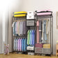 Black Contemporary Style Armoire Metal Steel Armoire for Bedroom 74"L x 18"W x 71"H Clearhalo 'Armoires & Wardrobes' 'armoires_wardrobes' 'Bedroom Furniture' 'furn' 'furn_armoires_wardrobes' 'Furniture' 5285590