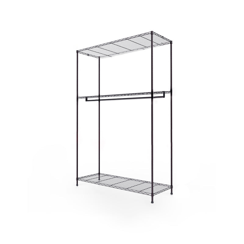 Black Contemporary Style Armoire Metal Steel Armoire for Bedroom Clearhalo 'Armoires & Wardrobes' 'armoires_wardrobes' 'Bedroom Furniture' 'furn' 'furn_armoires_wardrobes' 'Furniture' 5285592