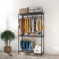 Black Contemporary Style Armoire Metal Steel Armoire for Bedroom 47"L x 18"W x 79"H Clearhalo 'Armoires & Wardrobes' 'armoires_wardrobes' 'Bedroom Furniture' 'furn' 'furn_armoires_wardrobes' 'Furniture' 5285593