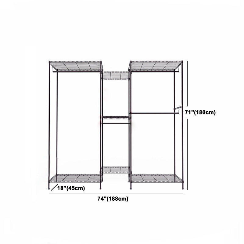 Black Contemporary Style Armoire Metal Steel Armoire for Bedroom Clearhalo 'Armoires & Wardrobes' 'armoires_wardrobes' 'Bedroom Furniture' 'furn' 'furn_armoires_wardrobes' 'Furniture' 5285608
